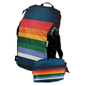 Eco-Friendly ChicoBag Travel Pack rePETe – Retro Stripe Foldable Backpack 15 L